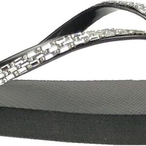 Women's Rhinestone Sandals Rubber Water Resistant Flip Flops Beach Shoes